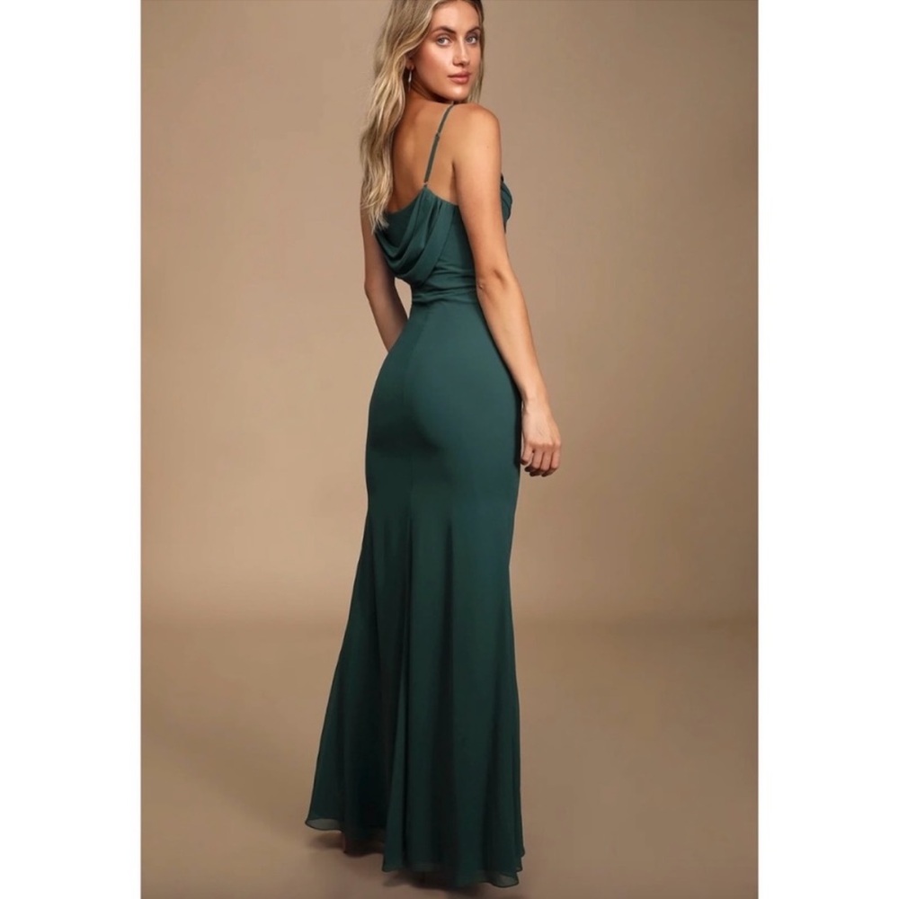 NWT Captivated Emerald Green Cowl Neck Maxi Dress